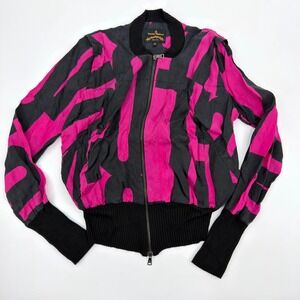 Vivienne Westwood Pink and Black Bomber Jacket